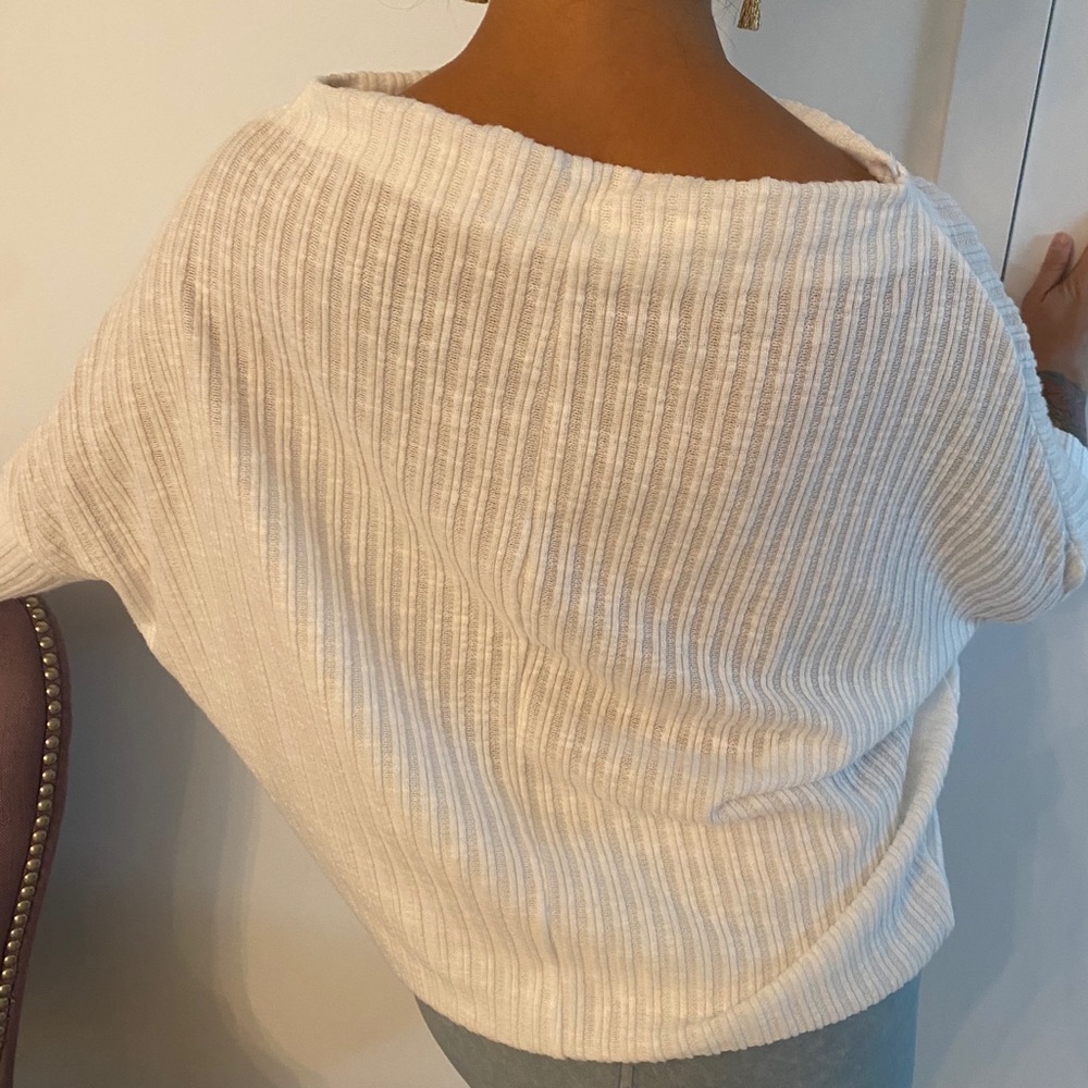Off the shoulder beach sweater